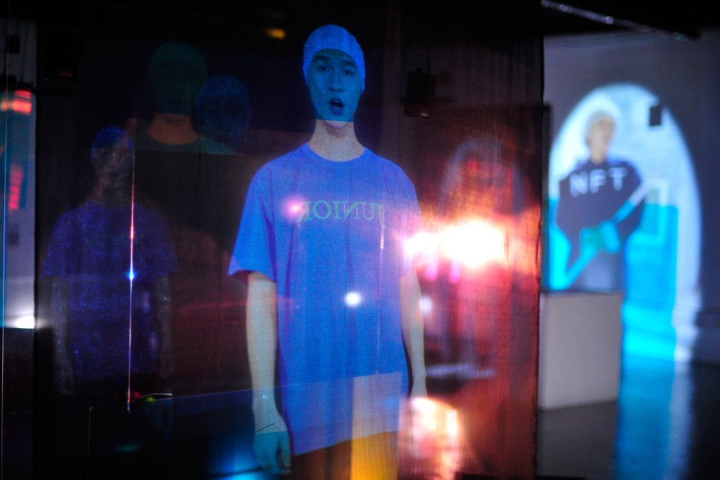 A projection of the countertenor Terry Lee, who has the role of Duracotus, the son, in “Somnium”, a multimedia opera that had its world premiere in Hong Kong on October 8. Photo: Jesse Clockwork