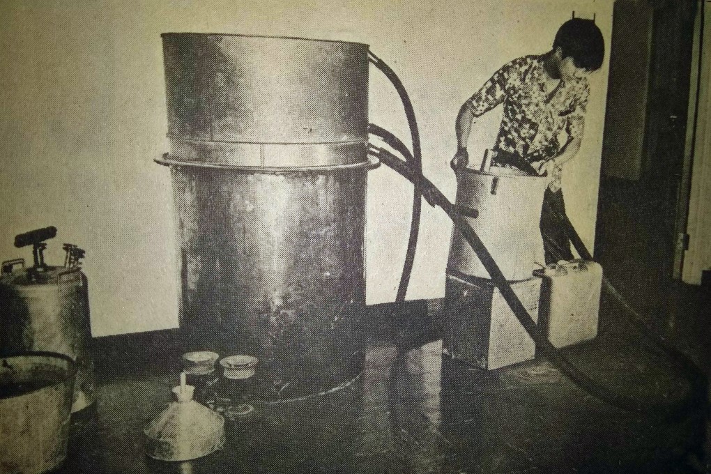 After a number of people were killed in Hong Kong following drinking wine laced with poisonous methyl alcohol, the authorities cracked down on wine shops and illicit stills. Photo: SCMP