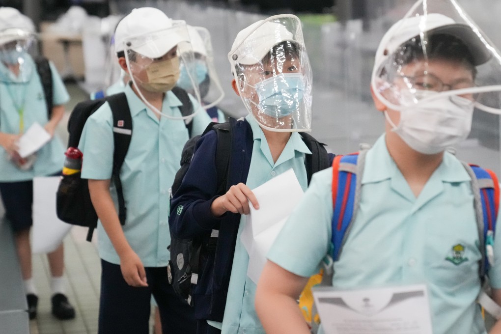 Hong Kong students back to school on the first day of new school term at Fukien Secondary School Affiliated School in Yau Tong, September 2022. Photo: SCMP/Sam Tsang