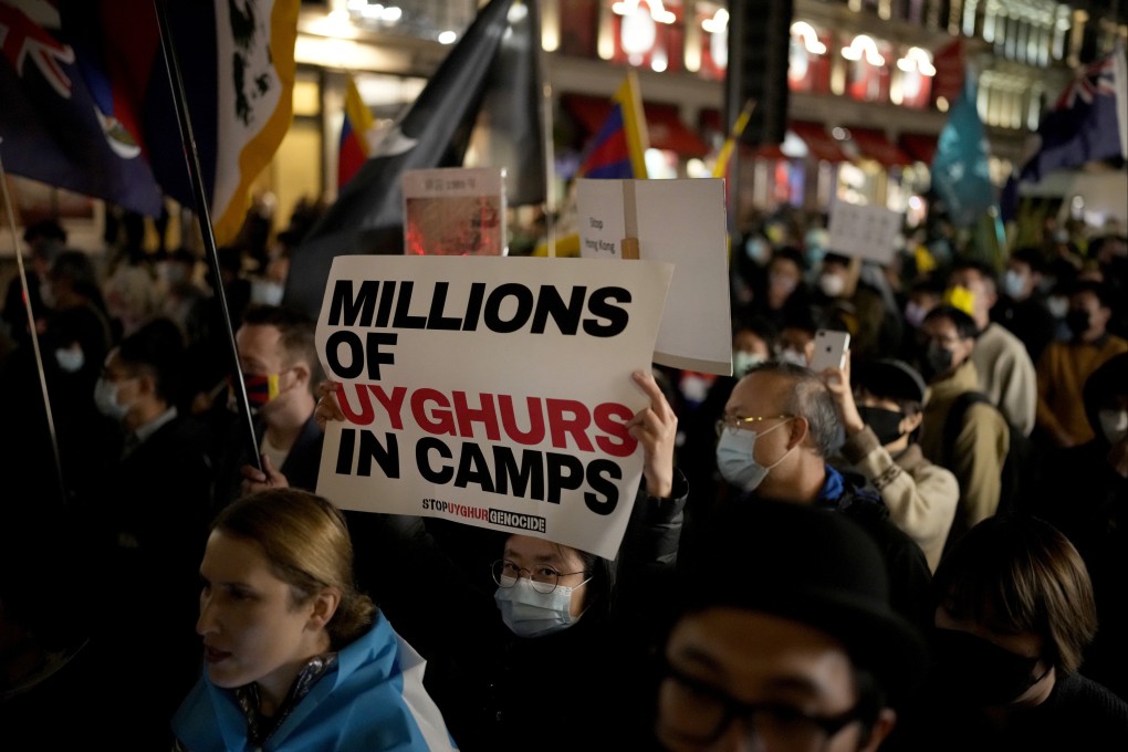 Demonstrators take part in a protest against the Chinese Communist Party in London in October 2021. Photo: AP