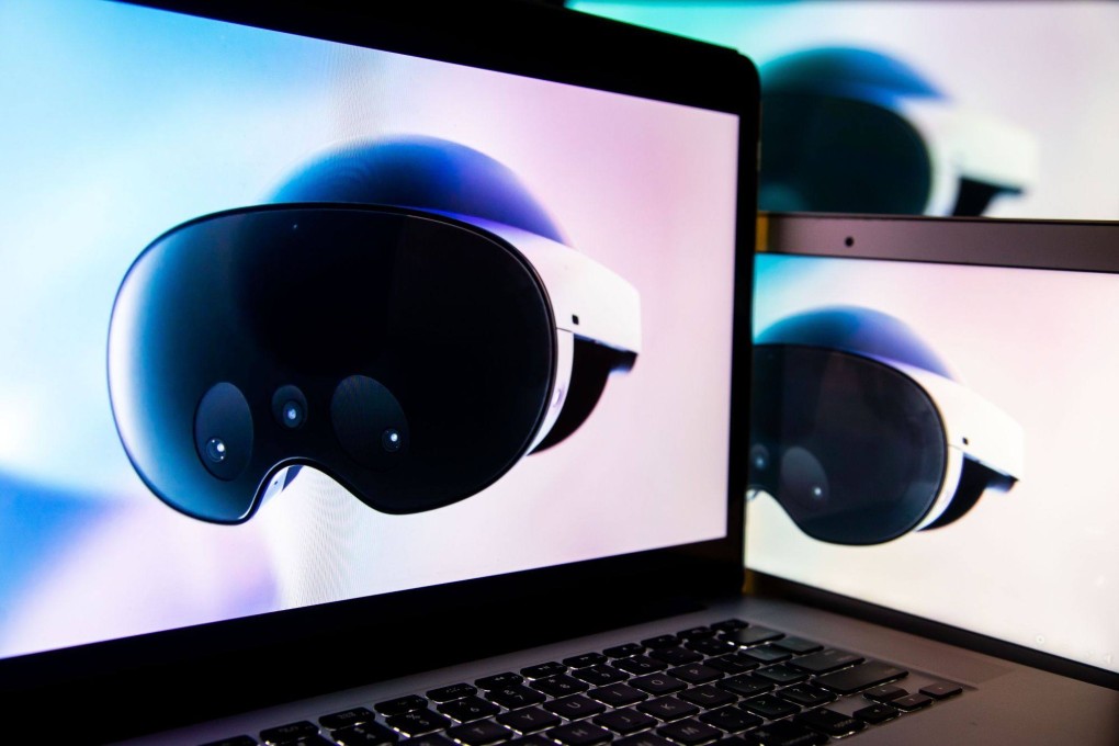 The Meta Quest Pro headset is shown during the virtual Meta Connect event in New York on October 11, 2022. Photo: Bloomberg