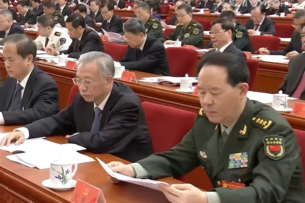A CCTV report on Wednesday showed General Liu Zhenli (right) wearing an arm badge of the Central Military Commission Joint Staff Department. Photo: CCTV