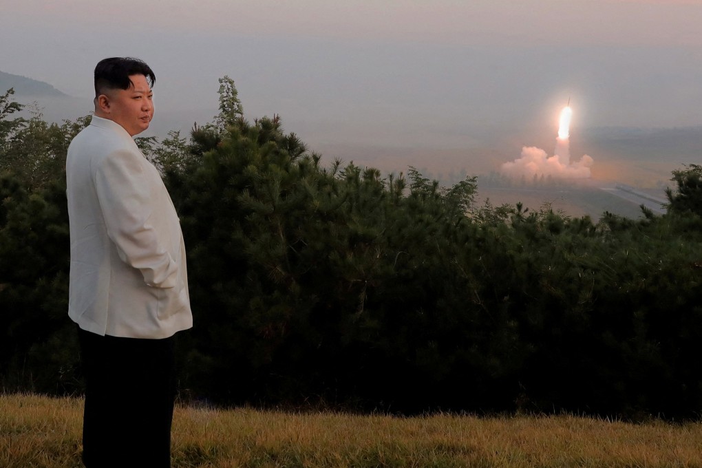 Kim Jong-un oversees a missile launch at an undisclosed location in North Korea on October 10. Photo: KCNA/Reuters