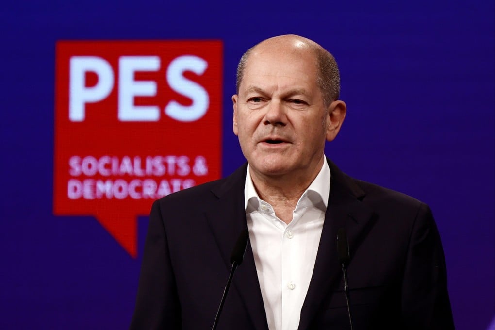 German Chancellor Olaf Scholz speaks during the second day of the congress of the Party of the European Socialists. Photo: dpa
