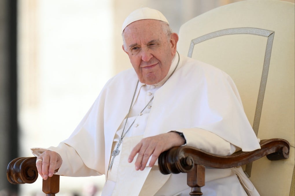 Pope Francis in St. Peter’s Square at the Vatican on Saturday. Photo: Handout via Reuters