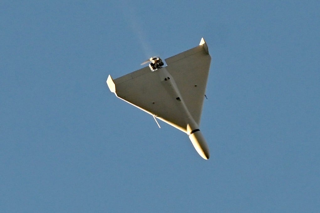 A drone flies over Kyiv during an attack on October 17, 2022. Photo: AFP