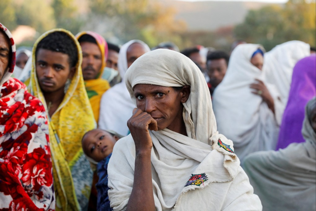 A line to receive food donations in the Tigray region of Ethiopia. File photo: Reuters
