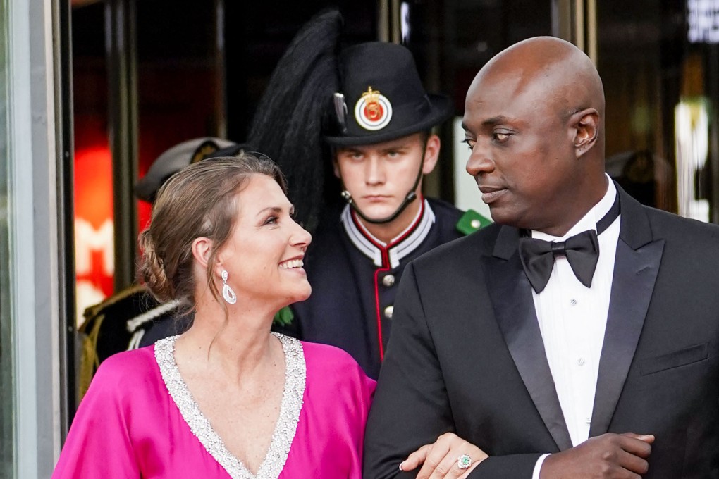 Princess Martha Louise of Norway (left) and her fiancé self-professed shaman Durek Verrett (right) arrive at an event in Oslo. Photo: AFP