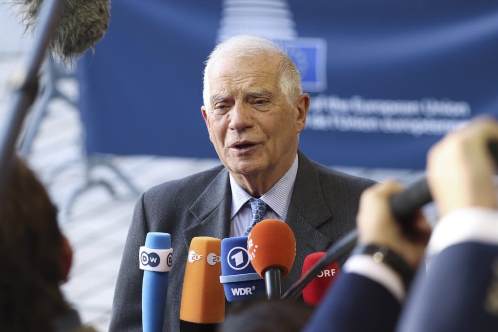 Josep Borrell, the High Representative of the European Union for Foreign Affairs and Security Policy, speaking to reporters in Luxembourg on Monday. Photo: EU Council/dpa