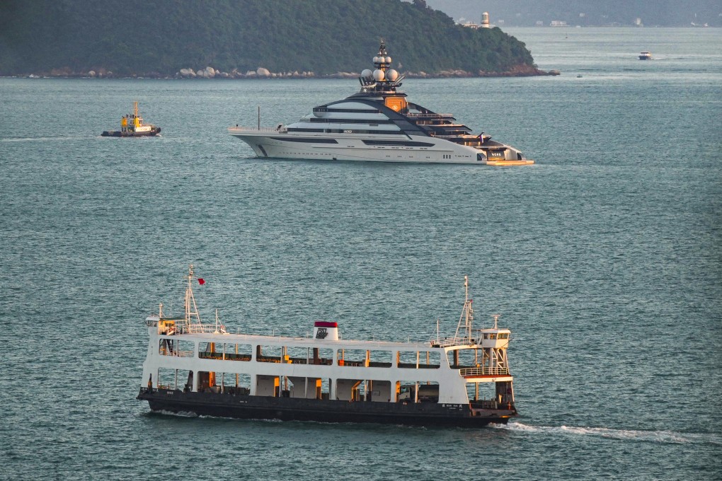 The Russian-registered megayacht Nord, which was moored in VIctoria Harbour. Photo: Sam Tsang