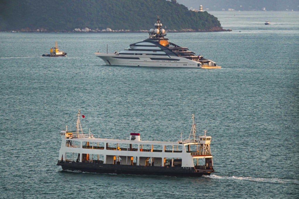The Russian-registered megayacht Nord, which was moored in VIctoria Harbour. Photo: Sam Tsang