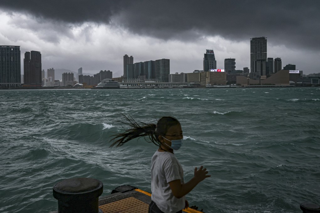 The harbour during a typhoon on October 13, 2021. Photo: Nora Tam