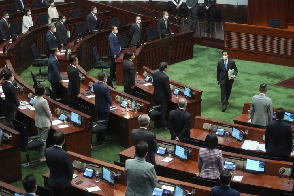 Chief Executive John Lee attends a question and answer session on the 2022 policy address at the Legislative Council in Admiralty on October 20. Photo: Sam Tsang