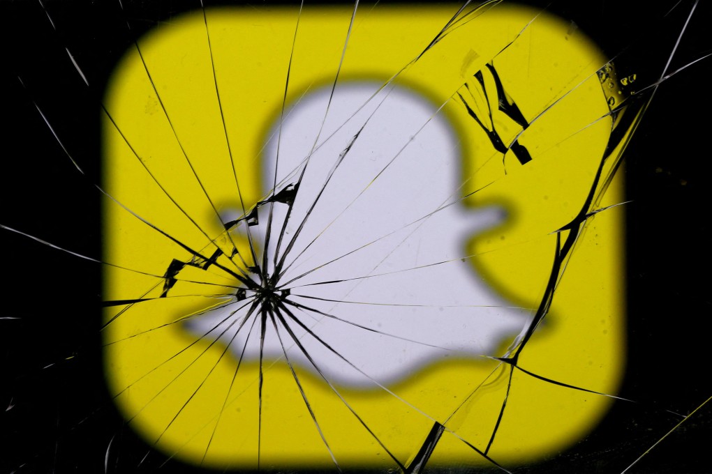 The Snapchat logo seen through broken glass in this illustration picture taken May 11, 2017. Photo: Reuters