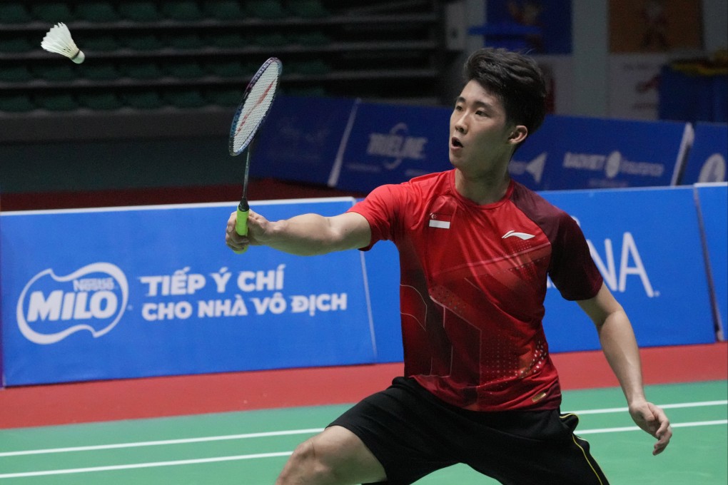 Singapore’s Loh Kean Yew competes against at the 31st Southeast Asian Games in Bac Giang, Vietnam. Photo: AP