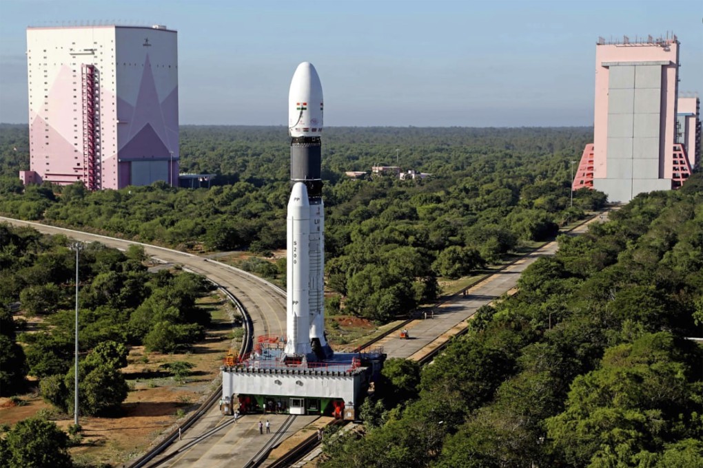 India’s heaviest rocket prepares for a launch from the Satish Dhawan Space Center in Sriharikota, India on Saturday. Photo: Handout/Indian Space Research Organization via AP