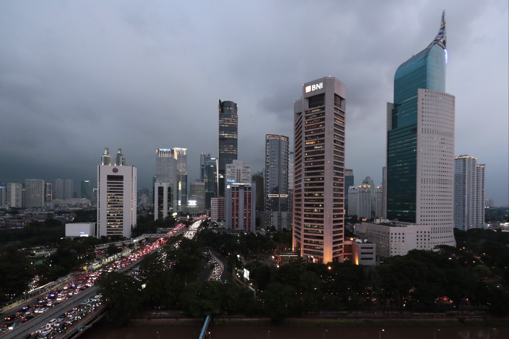 The central business district skyline is seen during dusk in Jakarta, Indonesia. Photo: AP