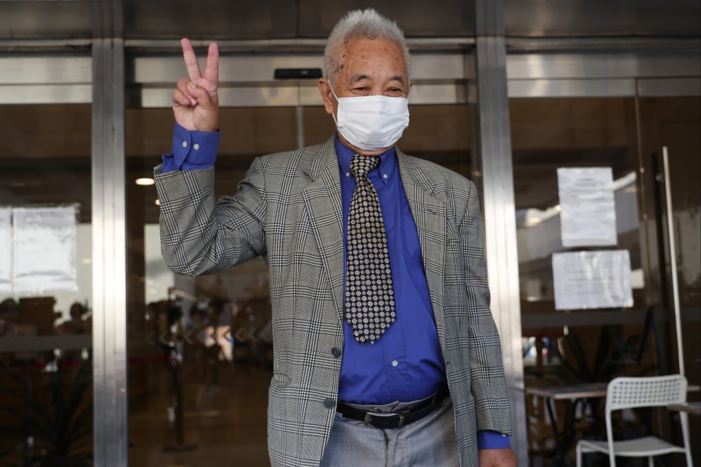 Retired civil servant Kwok Cheuk-kin meets the press outside Hong Kong High Court on Friday after winning a judicial challenge against the government’s invalidation of fake vaccination exemption certificates. Photo: Yik Yeung-man