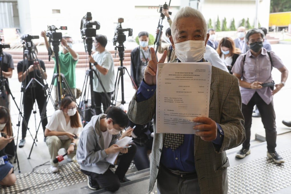 Retired civil servant Kwok Cheuk-kin successfully challenged the government’s move. Photo: Yik Yeung-man