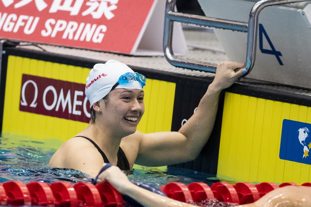 Siobhan Bernadette Haughey wins the 100m freestyle event during the Swimming World Cup in Berlin on Sunday. Photo: dpa via AP