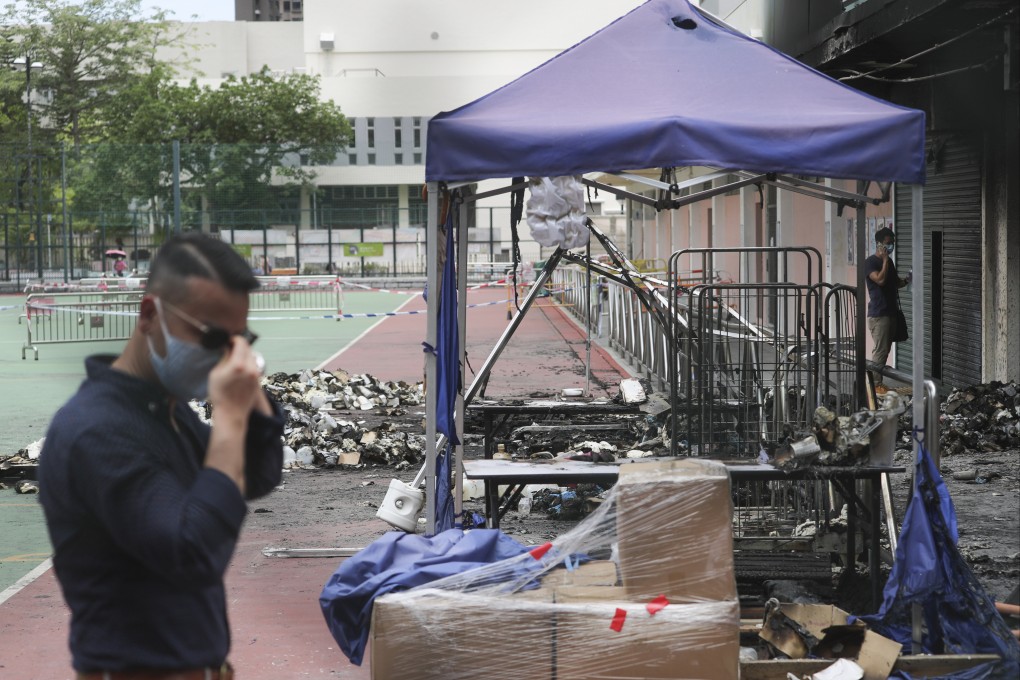 The suspect (not pictured) is accused of taking part in an arson attack on a government Covid-19 testing centre in Tsuen Wan last year, a source has said. Photo: Edmond So