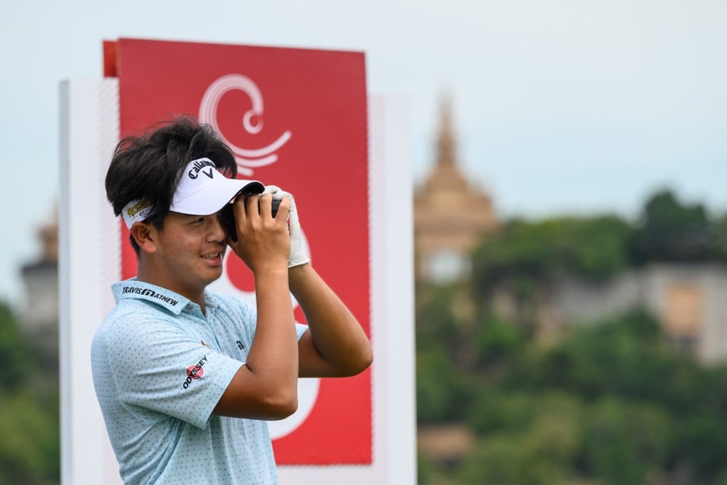TK Chantananuwat of Thailand on the 8th tee overlooking Amata Castle. Photos: AAC