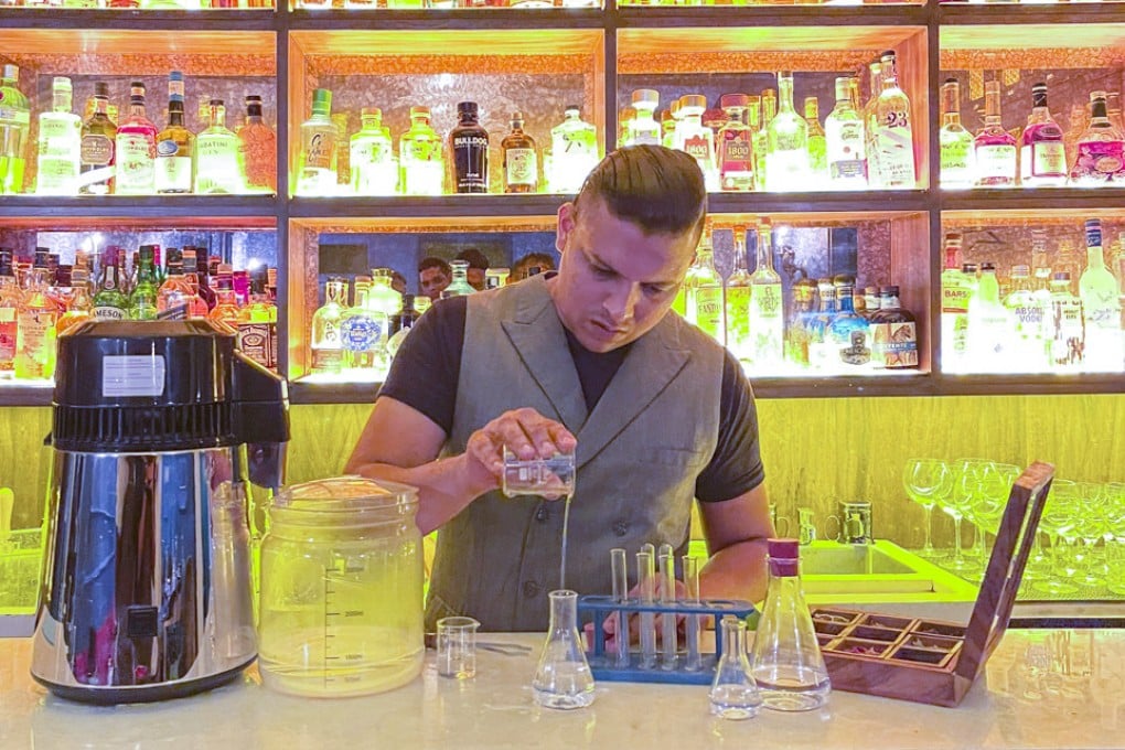 India’s top bartenders are using chemistry and science-backed techniques to create original cocktails. Santosh Kukreti (above), head mixologist at Slink & Bardot, with his ‘rotovap’. Photo: Slink & Bardot