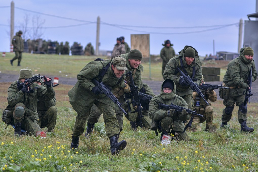 Russian conscripts training in the Rostov-on-Don region, southern Russia. President Vladimir Putin has called up hundreds of thousands of reservists. Photo: EPA-EFE
