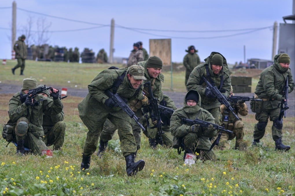 Russian conscripts training in the Rostov-on-Don region, southern Russia. President Vladimir Putin has called up hundreds of thousands of reservists. Photo: EPA-EFE