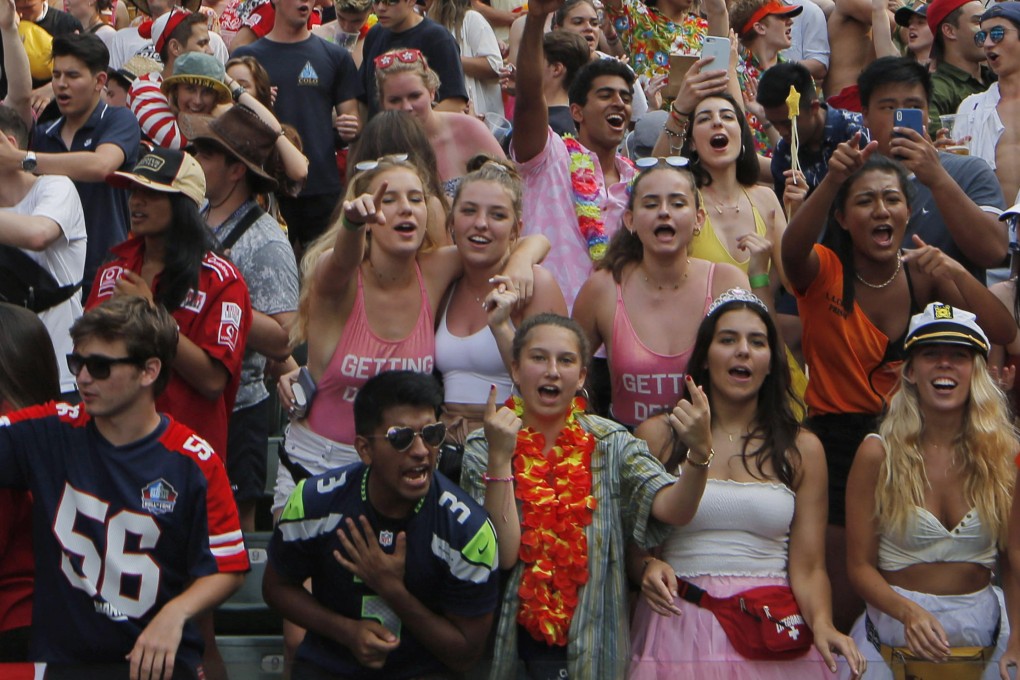 Rugby fans cheer during the 2019 Hong Kong Sevens rugby tournament. This year, Sevens fans will have more rules to follow. Photo: AP