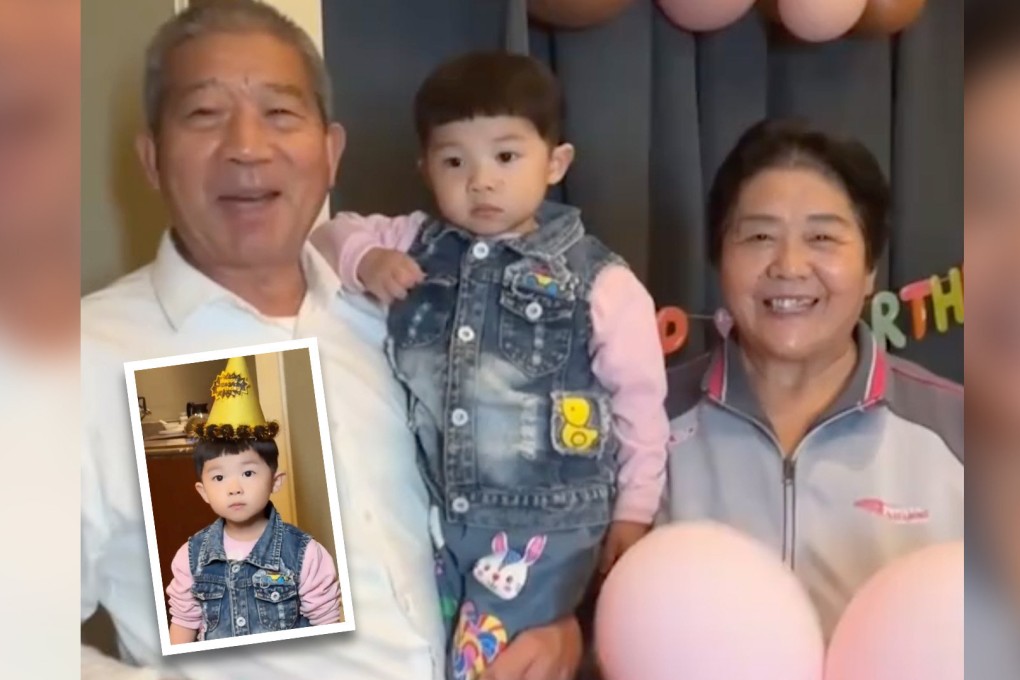 The birthday celebration of a toddler whose parents are in their 70s went viral in China. Photo: SCMP composite