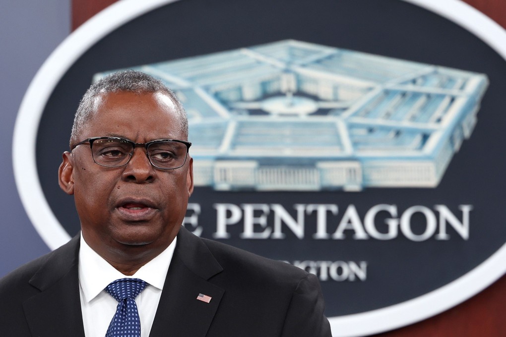 US Secretary of Defence Lloyd Austin holds a media briefing at the Pentagon on Thursday. Photo: AFP