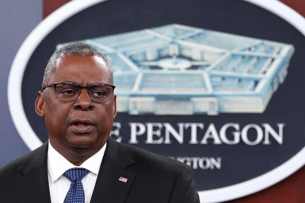 US Secretary of Defence Lloyd Austin holds a media briefing at the Pentagon on Thursday. Photo: AFP