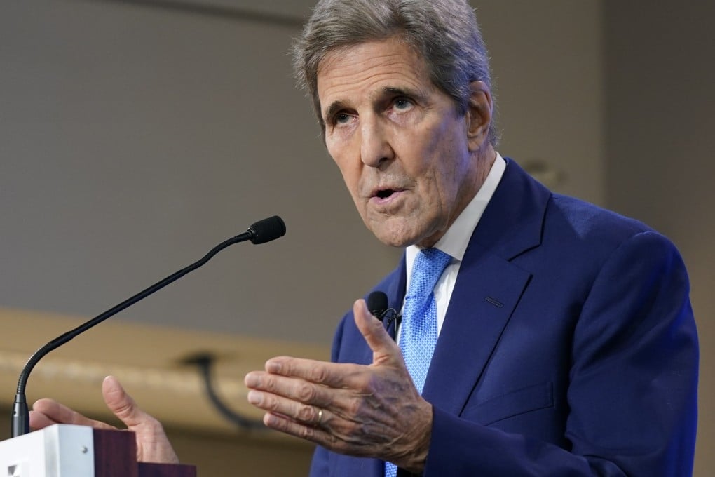 John Kerry, the US special presidential envoy for climate, discussing international efforts ahead of COP27, the 2022 United Nations Climate Change Conference. Photo: AP