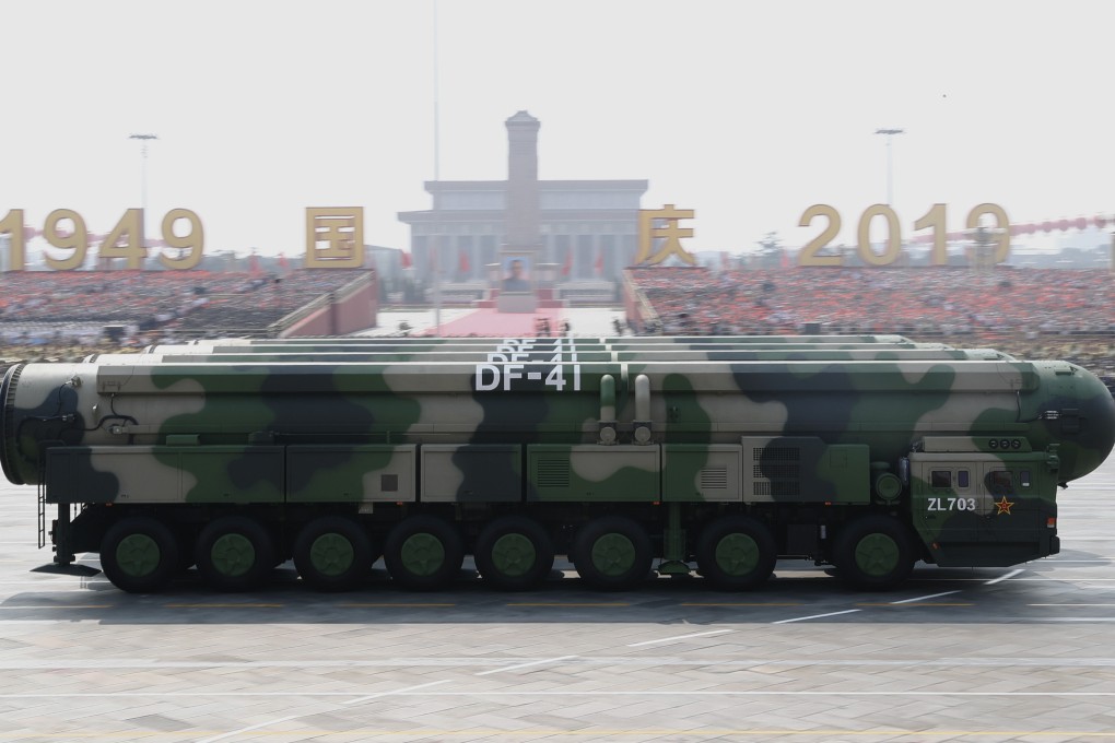 China displayed its most powerful nuclear deterrent, the Dongfeng-series intercontinental ballistic missiles, during a 2019 military parade in Beijing. Photo: Xinhua