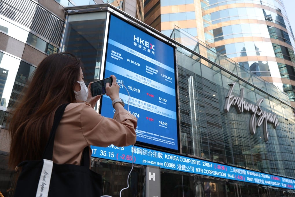 An electronic board outside the HKEX headquarters in Central, Hong Kong. Photo: Yik Yeung-man