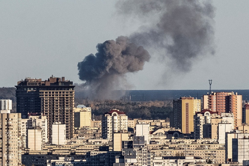 Smoke rises on the outskirts of the city during a Russian missile attack, as Russia’s invasion of Ukraine continues. Photo: Reuters