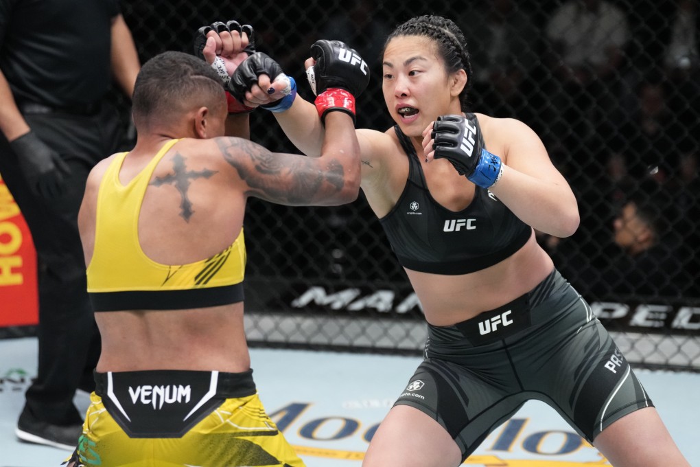 Ramona Pascual (right) punches Josiane Nunes during UFC Fight Night in Las Vegas. Photo: Zuffa LLC