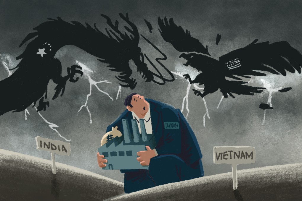 Strained relations between Beijing and Washington, cross-Strait tensions and America’s high manufacturing costs are pushing Tawainese companies in new directions. Illustration: Perry Tse