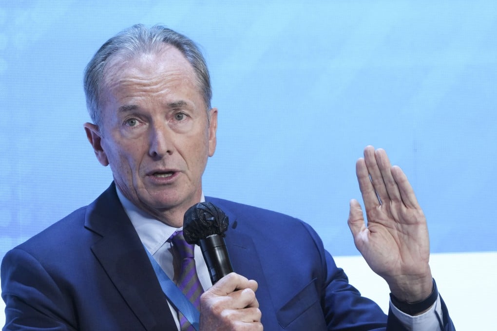 James Gorman, chairman and CEO of Morgan Stanley, speaks at the Global Financial Leaders’ Investment Summit in Hong Kong on Wednesday. Photo: Sam Tsang