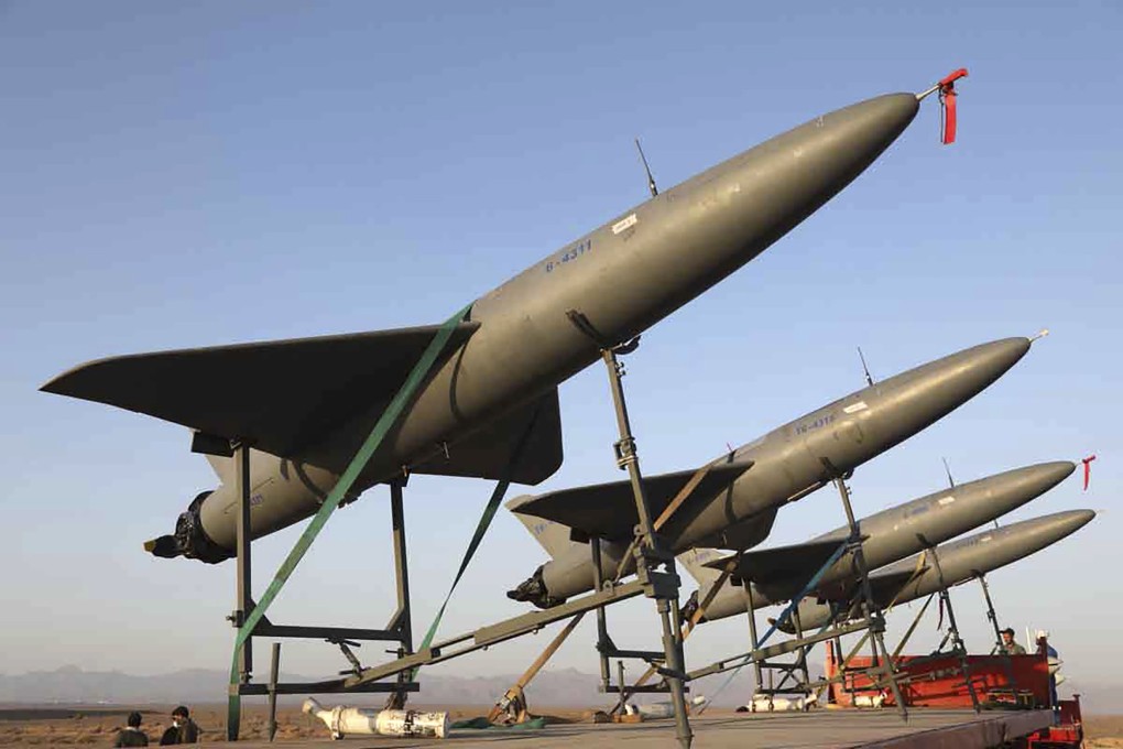 An image released in August shows drones prepared for launch during a military drill in Iran. Photo: Iranian Army via AP