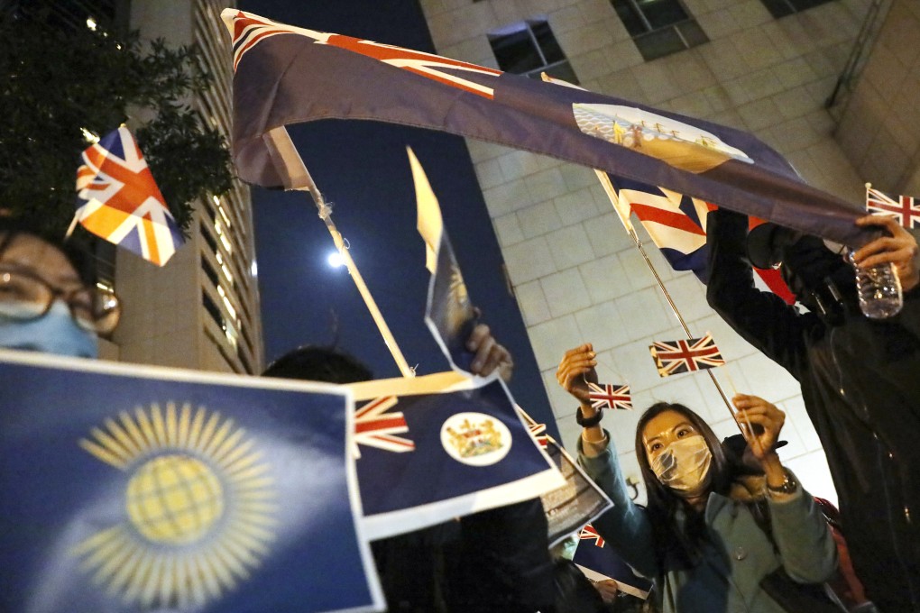 Anti-government protesters stage a rally at the British consulate in Admiralty in 2019. Photo: K. Y. Cheng