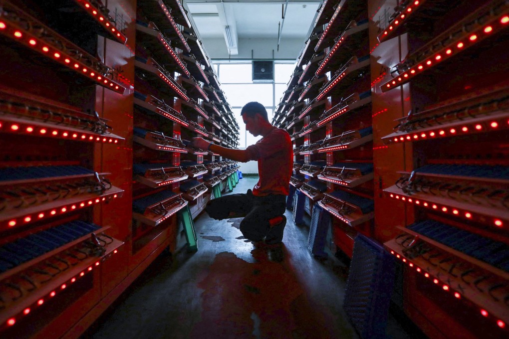 A lithium battery manufacturing line in eastern China. Photo: AFP