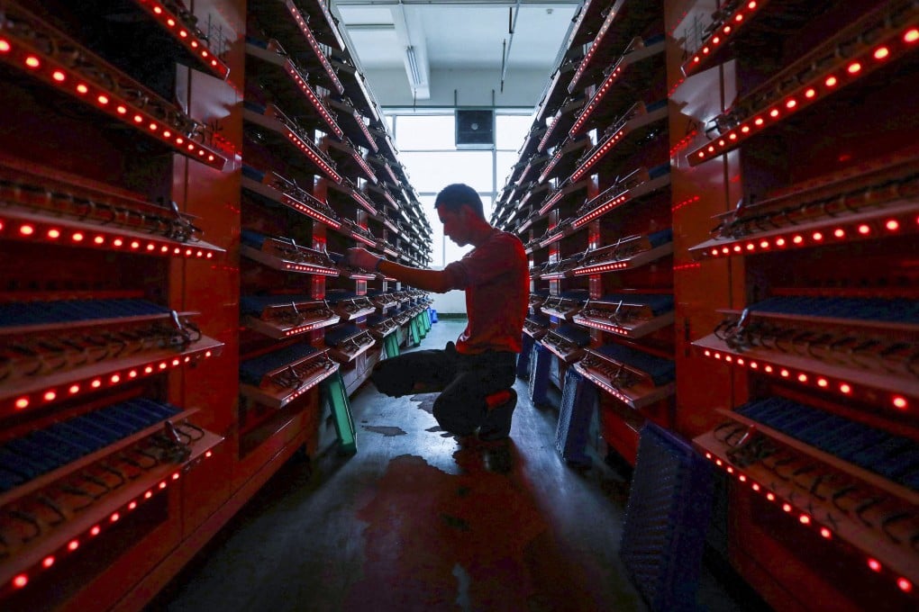A lithium battery manufacturing line in eastern China. Photo: AFP