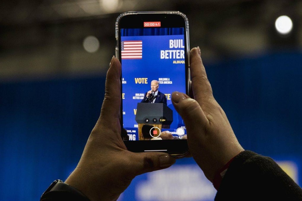 US President Joe Biden speaking during a New Mexico Democrats rally in Albuquerque, New Mexico. Photo: Bloomberg