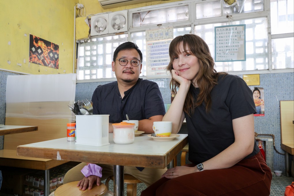 Filmmakers Leung Ming-Kai and Kate Reilly at Silver Cafe on Hong Kong’s Wah Fu Estate. Food plays an important role in the movies they make, and in the couple’s life. Photo: Edmond So
