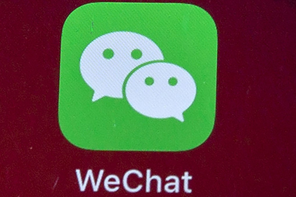 The icon for the WeChat app is seen on a smartphone screen in Beijing, Aug. 7, 2020. Photo: AP