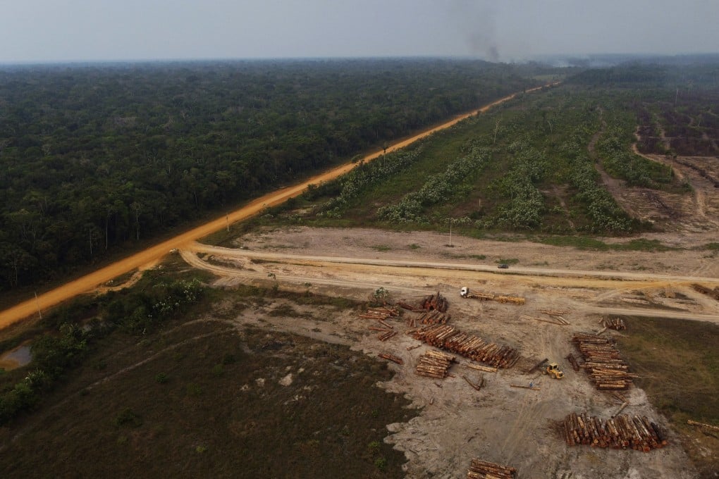 An area of forest on fire near a logging area in the Transamazonica highway region, in the municipality of Humaita, Amazonas state, Brazil, in September 2022. Brazil’s president-elect Luiz Inácio Lula da Silva has promised to reverse a surge in deforestation in the Amazon rainforest. Photo: AP