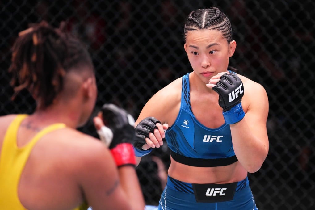Ramona Pascual of Hong Kong squares up with Tamires Vidal of Brazil in a bantamweight fight on November 5, 2022 in Las Vegas, Nevada. Photo: Zuffa LLC/ Getty Images