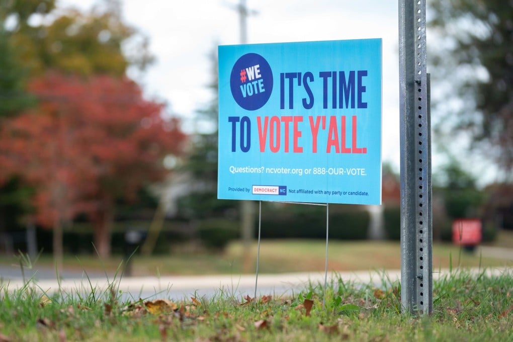 A sign encouraging people to vote is seen in Charlotte, North Carolina, on November 5 ahead of the US midterm elections. Photo: Getty Images / AFP